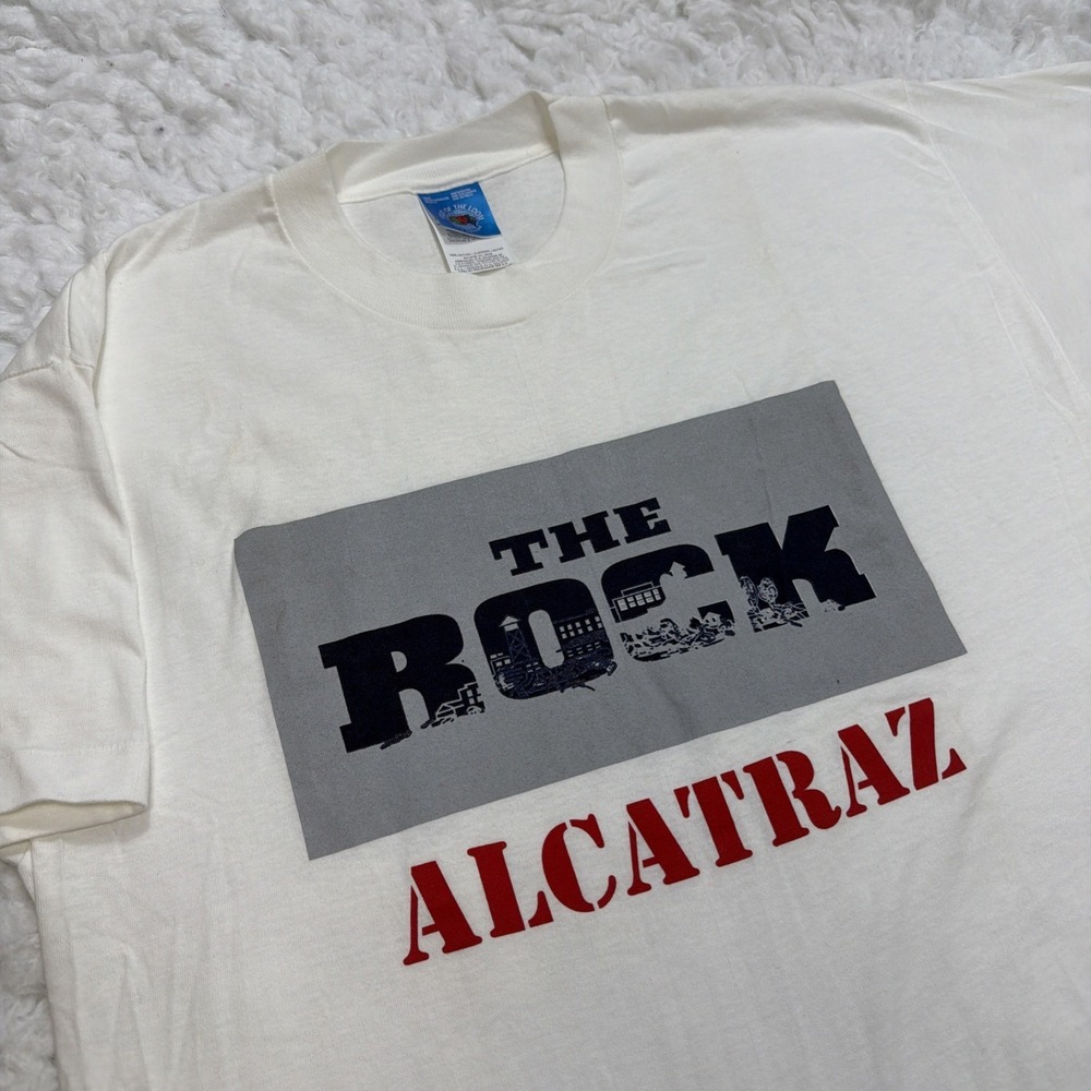 Vintage 90s The Rock Alcatraz T-shirt Sz L VTG SF San Francisco Single Stitch